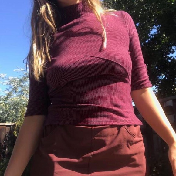 Free people turtleneck red striped blouse - Picture 5 of 5